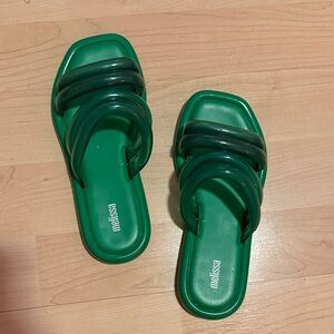 Melissa Emerald Green Double Strap Slides